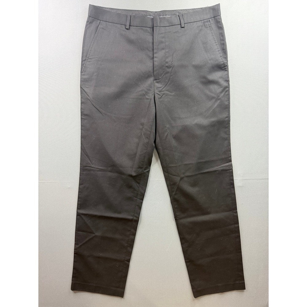 Calvin Klein Dress Pants Mens Black Flat Front Polyester‎ Viscose 32x32